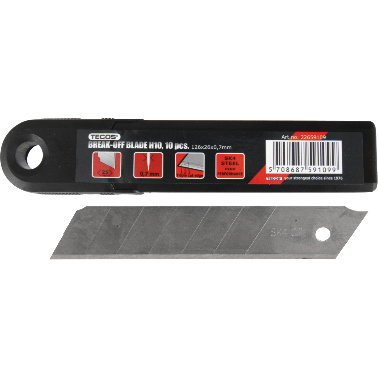 Knivblade bræk-af 25 mm 10 stk.