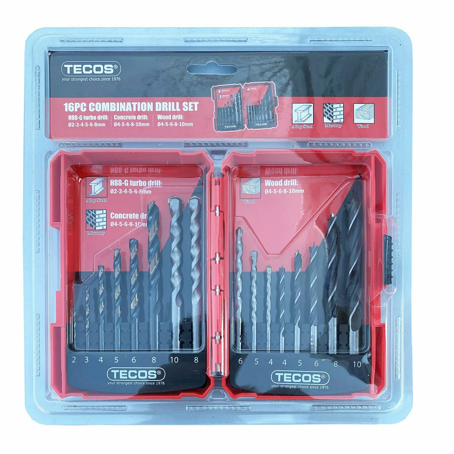 Unikt mixed borsæt, 16 dele