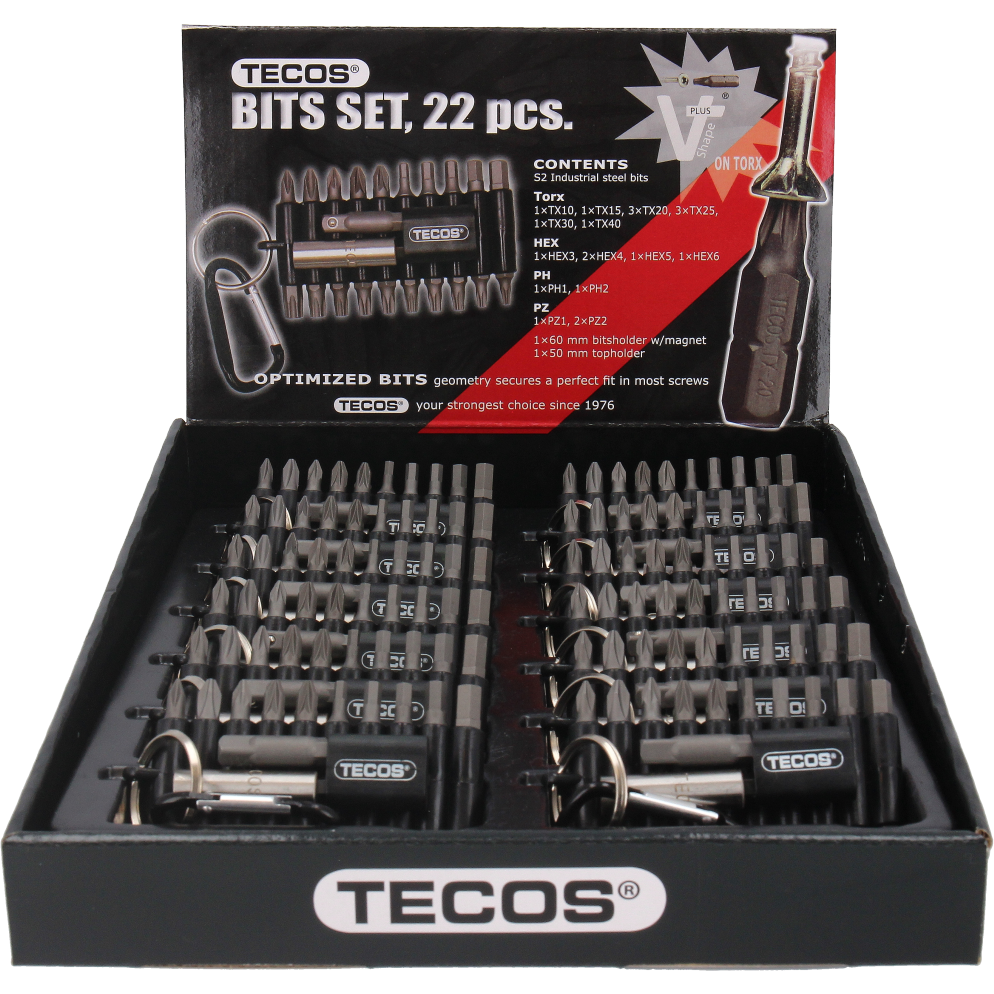 Bitssæt pro m/karabin, 22 dele