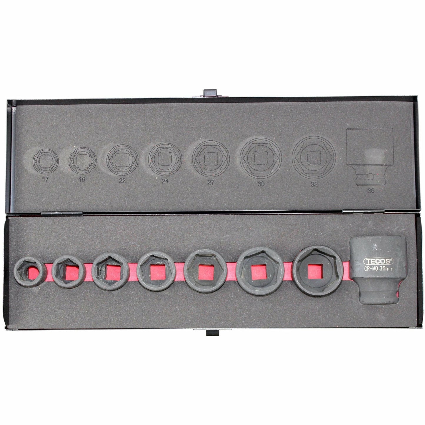 Krafttopsæt 1/2" - 8 dele, korte