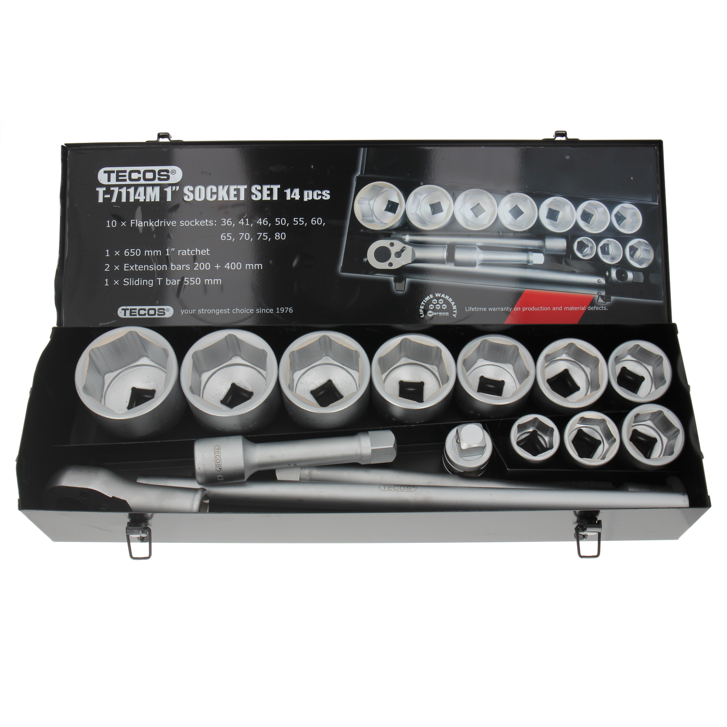 T-7114M Topnøglesæt 1" 14dl