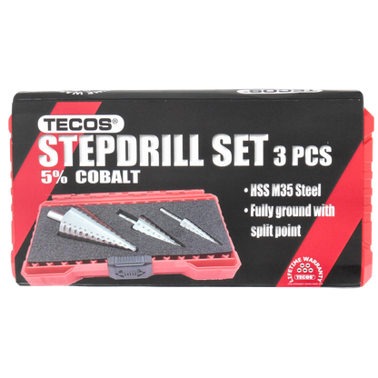 Trinbor sæt 3 dele, 5% Coblat, M35 HSS