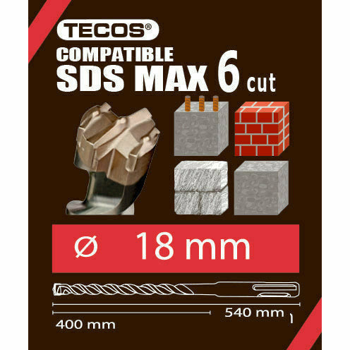 Hammerbor - SDS Plus Max, 65 × 600 mm, 6-Skær