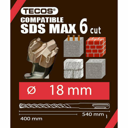Hammerbor - SDS Plus Max, 26 × 540 mm, 6-Skær