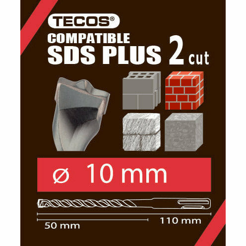 Hammerbor - SDS Plus, 10 × 110 mm, 2-Skær