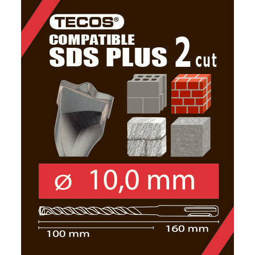 Hammerbor - SDS Plus, 10 × 160 mm, 2-Skær