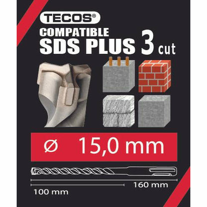 Hammerbor - SDS Plus, 15 × 160 mm, 3-Skær