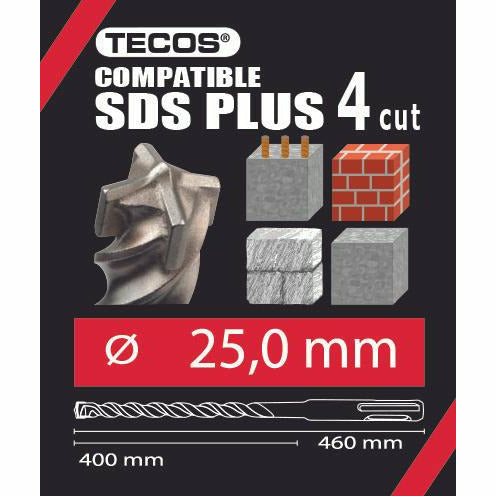 Hammerbor - SDS Plus, 25 × 460 mm, 4-Skær